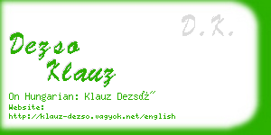 dezso klauz business card